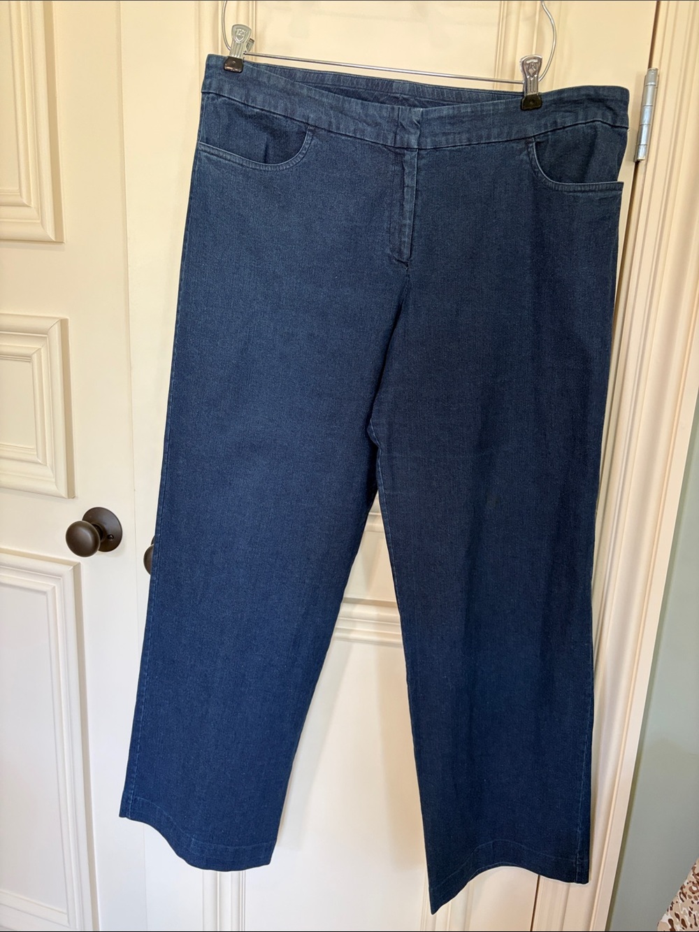 Women's Dark Blue Straight wide Leg Jeans